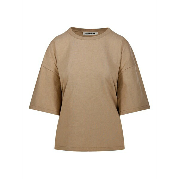 うす暗い運動場 レディース プルオーバー トップス Gathered-detail t-shirt Neutrals