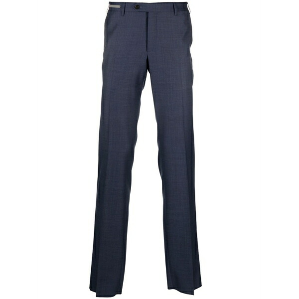 コルネリアーニ メンズ 心地好いズボン下 ボトムス Slim-cut tailored trousers Blue