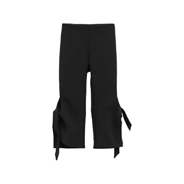 アトレイン レディース 心地よいズボン下 ボトムス Knot-detail capri trousers Black