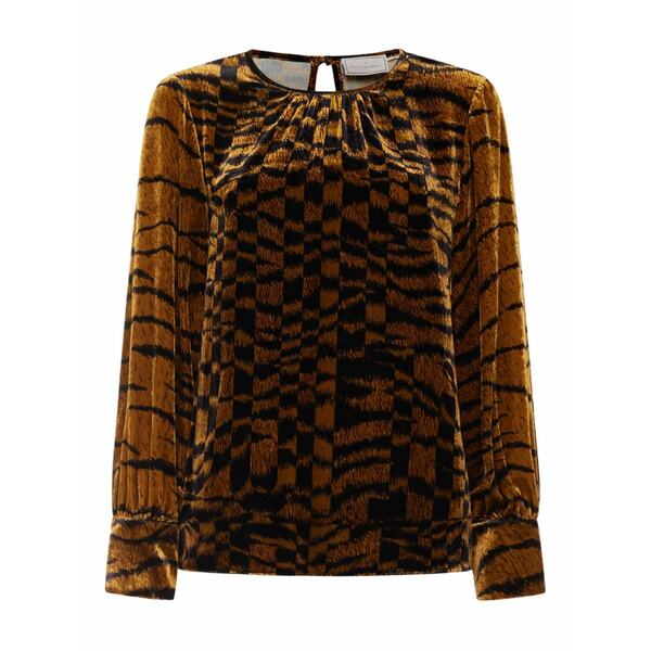 ピエール＝ルイ・マシア レディース ティーシャツ トップス Velvet abstract-print shirt Brown