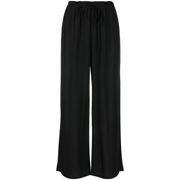 パロッシュ レディース 心地好いズボン下 ボトムス Wide-leg drawstring-waist trousers Black
