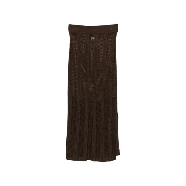ペニー黒いこと レディース スコート ボトムス Ribbed-knit crochet skirt Brown