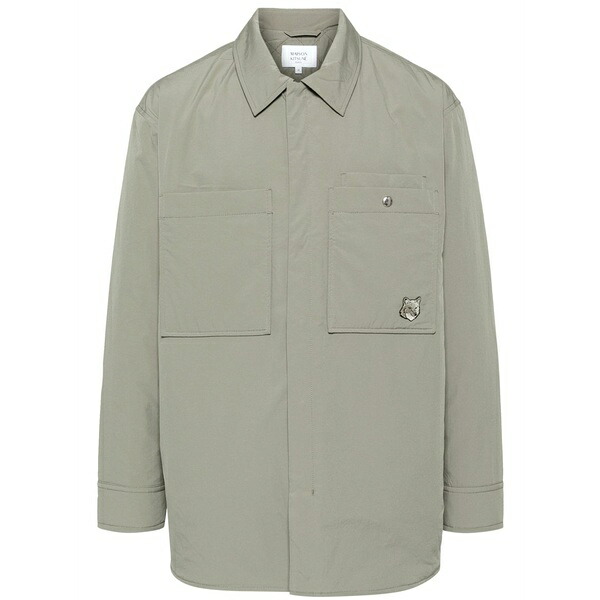 棲み家 狐狸 メンズ プルオーバー トップス Fox head padded shirt Green