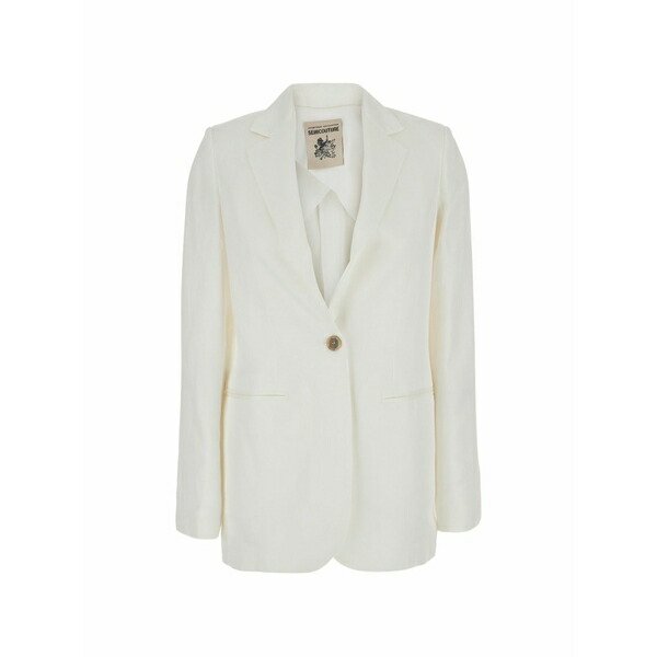セミクチュール レディース 上衣＆上衣 アウター Ebony single-breasted blazer White