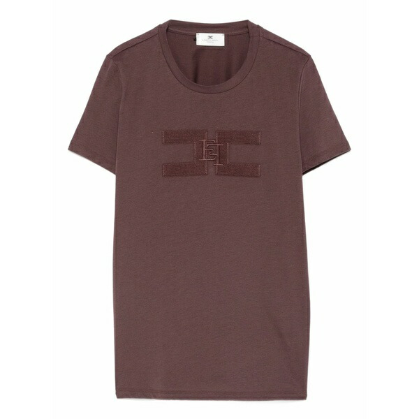 エリザベスフランキ レディース プルオーバー トップス Embroidered-logo t-shirt Purple