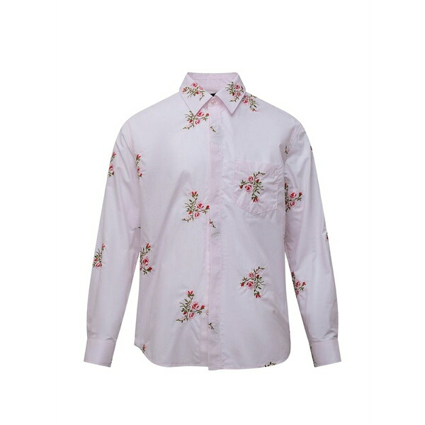 シモーネ・ロシャ メンズ ティーシャツ トップス Floral-embroidered shirt Pink