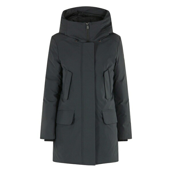 セーブザダック レディース 厚地の外套 アウター Soleil hooded parka Black