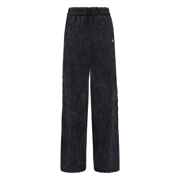フィリップ飾り気の無い レディース 心地よいズボン下 ボトムス Embroidered panelled track pants Black