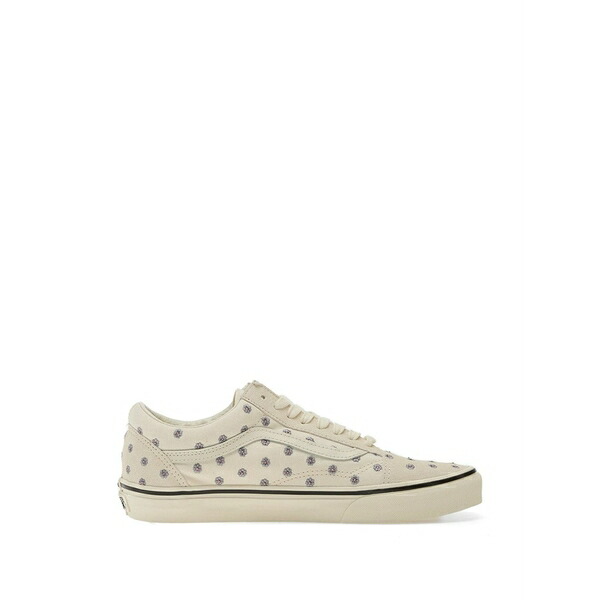 バンズ メンズ スニーカー シューズ Floral-embroidered old skool sneakers Neutrals