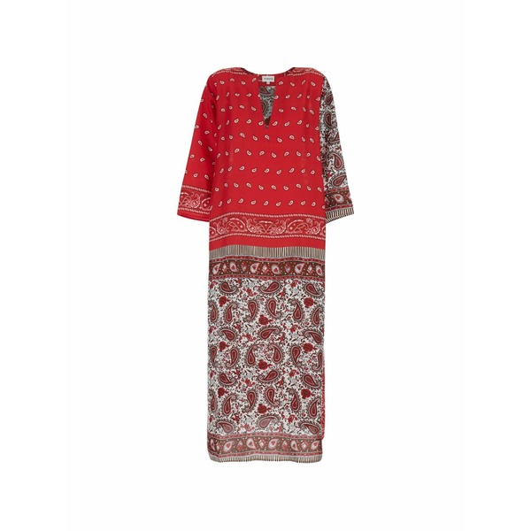 パロッシュ レディース 衣裳 トップス Paisley-pattern v-neck MIDI dress Red