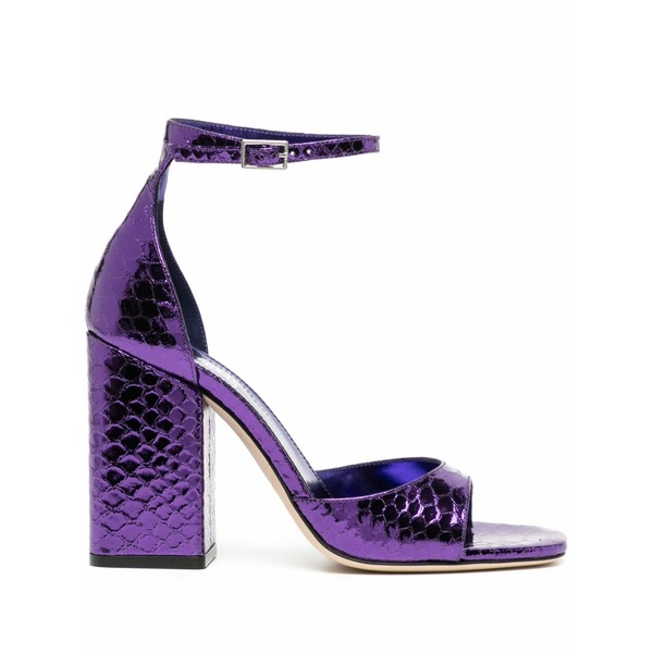光の都市テキサス州 レディース サンダル シューズ Fiona 100粍 metallic-finish sandals  Purple