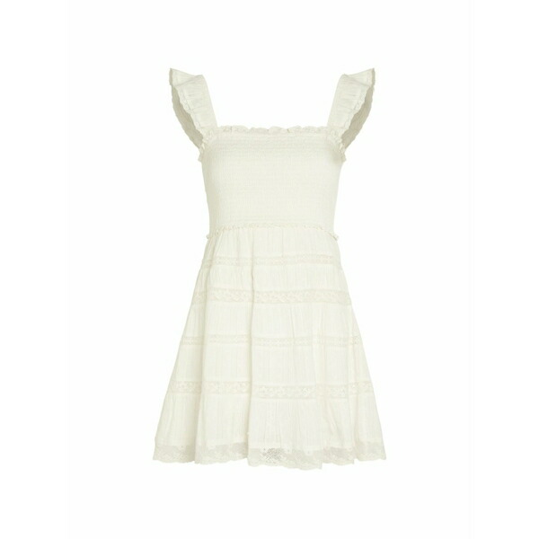 ラブスハックファンシー レディース 衣裳 トップス Colbera shirred ruffled-sleeve mini dress White