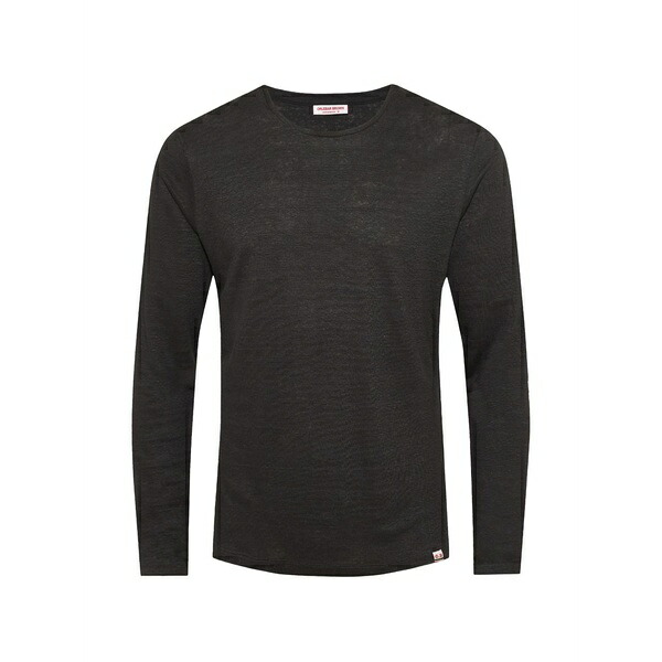 オール赤ちょうちん 赤銅色 メンズ プルオーバー トップス Ob-t long-sleeve linen t-shirt Grey