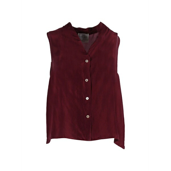 フォルテ フォルテ レディース プルオーバー トップス Silk habotai v-neck top Red