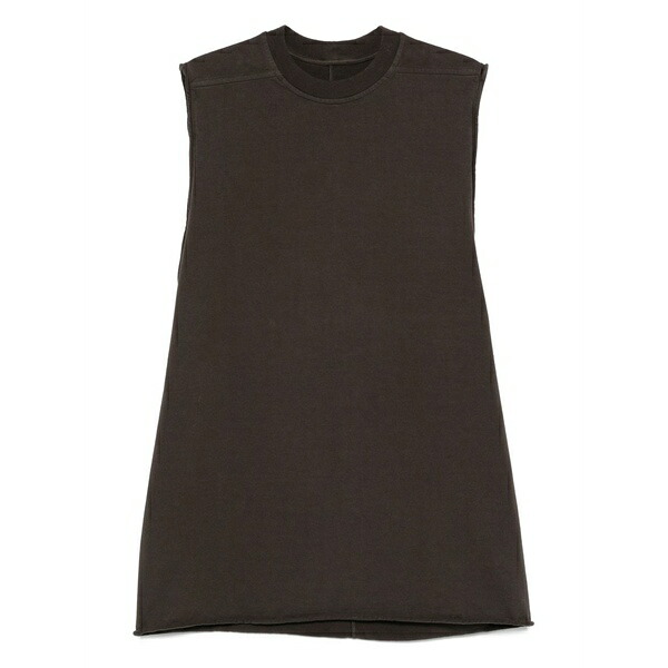 リックオウエンス メンズ カットソー トップス Jumbo raw-edge sleeveless vest Grey
