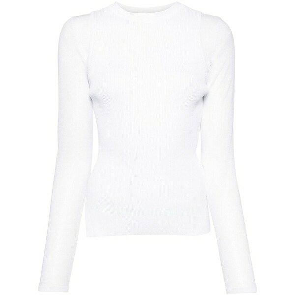 ジュン・ジー レディース ティーシャツ トップス See-through top White