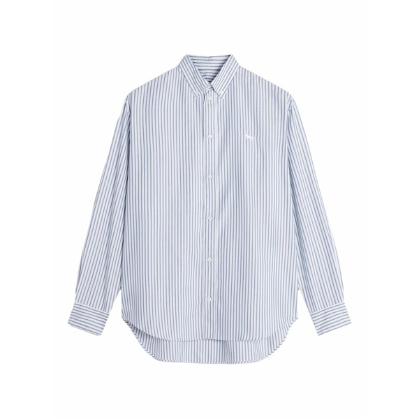 住み家 稲荷 メンズ プルオーバー トップス Striped long-sleeve shirt Blue