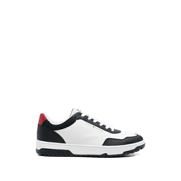トミー ヒルフィガー メンズ スニーカー シューズ Panelled leather sneakers Blue