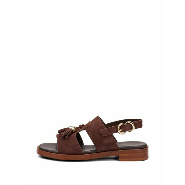 亭主持ち レディース サンダル シューズ Tassel-detail suede sandals Brown