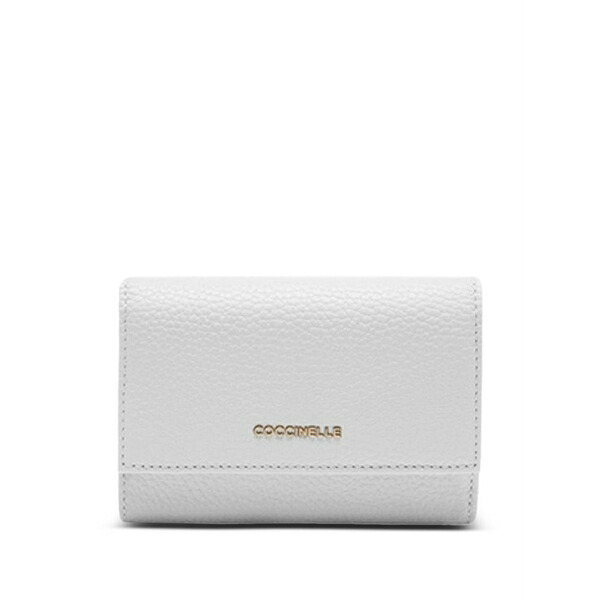 コチネレ レディース 紙入れ 付属品 Metallic logo-plaque wallet White