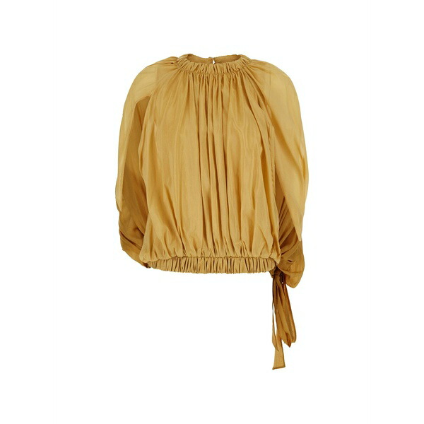 セミクチュール レディース プルオーバー トップス Zavia gathered tie-fastening blouse Yellow