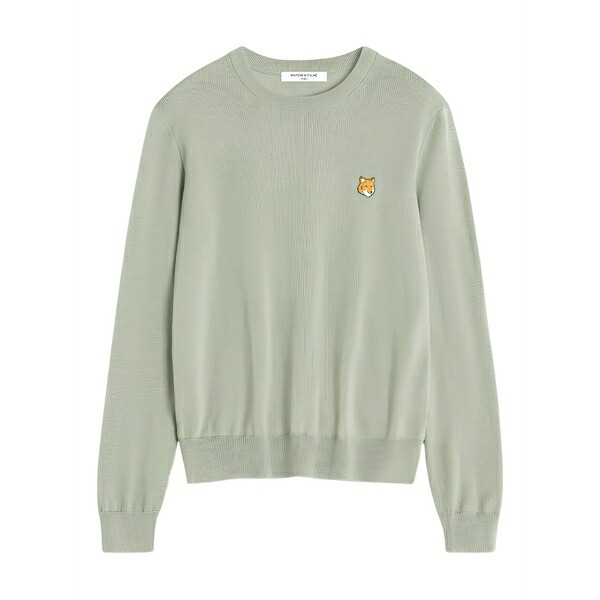 棲み家 稲荷 メンズ 編み物\u0026ティーシャツ アウター Fox head crew neck sweater Green