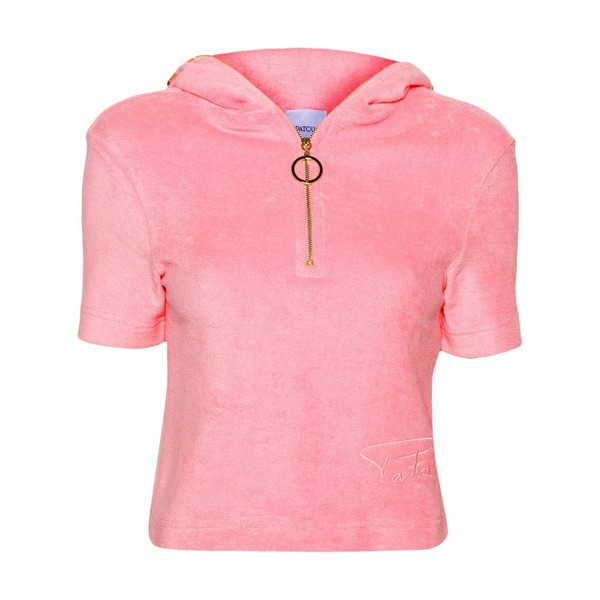 ジャンパトゥ レディース スポーツシャツ トップス Half-zip terrycloth polo shirt Pink