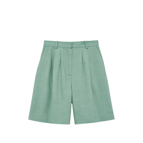 アニービン レディース 心地好いズボン下 ボトムス Bryson pleated shorts Green
