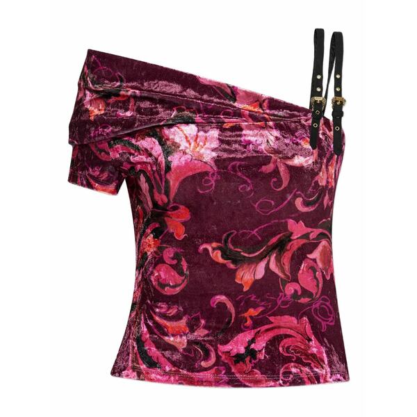 呼びりん探し回る レディース カットソー トップス Floral-pattern strap top Pink