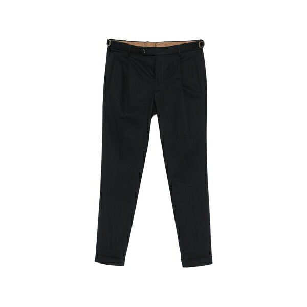 ベルウィッチ メンズ 心地好いズボン下 ボトムス Retrolong pleated side-buckle trousers Blue