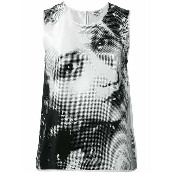 ケンゾー レディース カットソー トップス Classic print tank top White