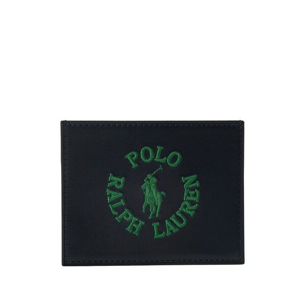 ラルフローレン メンズ 金入れ 付属物 Leather card holder Blue