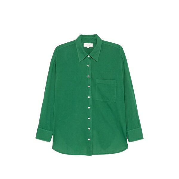 キセレナ レディース プルオーバー トップス Chest-pocket button-up shirt Green