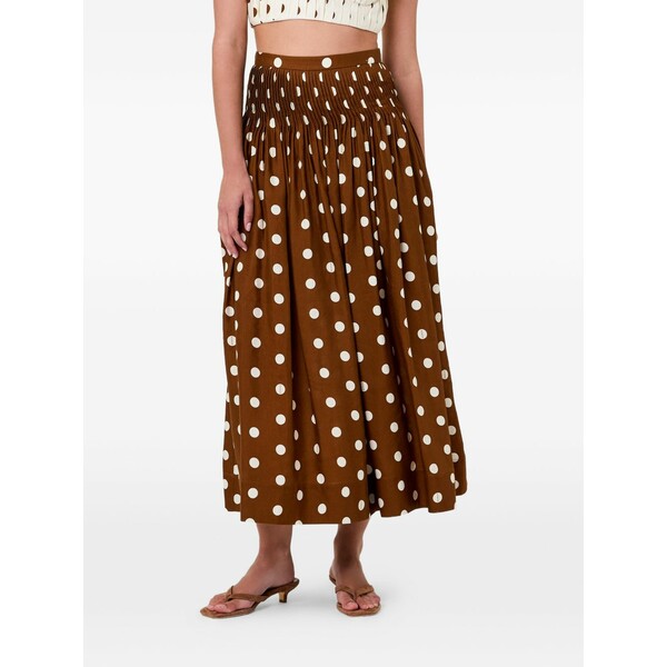 ニコラスカークウッド レディース スコート ボトムス Amabelle pintuck MIDI skirt Brown