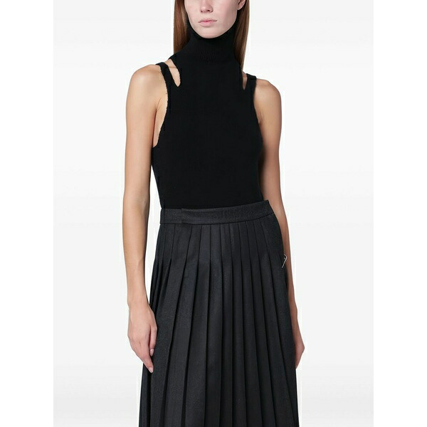 ロベルトコリーナ レディース カットソー トップス Cut-out turtleneck top Black