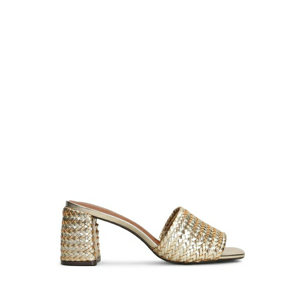 アレッツォ レディース サンダル シューズ Woven block-heel sandals Gold