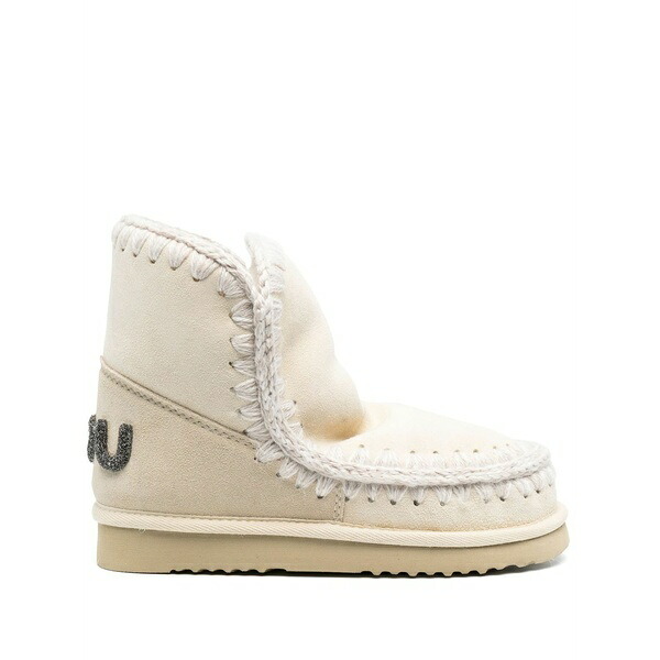 モウ レディース ブーツ シューズ 18 glitter logo ankle boots Neutrals