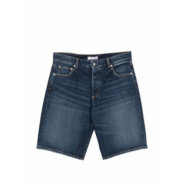 アイコン ジーンズ メンズ 心地好いズボン下 ボトムス Star-embroidered shorts Blue
