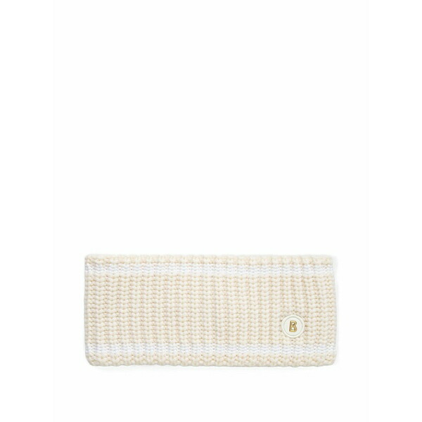 ボグナー レディース 鳥打ち帽 付属物 Ribbed-knit logo-plaque headband Neutrals
