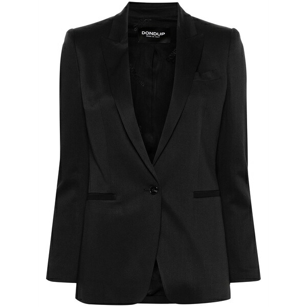 ドンダップ レディース 上衣＆上衣 アウター Twill cotton-blend blazer Black