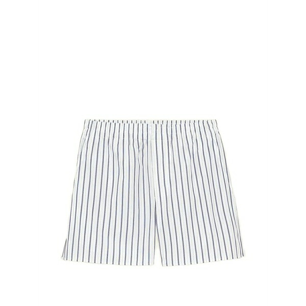 意中の女 メンズ 心地好いズボン下 ボトムス Elasticated striped shorts White