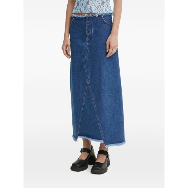 ルサム レディース スコート ボトムス Frayed panelled skirt Blue