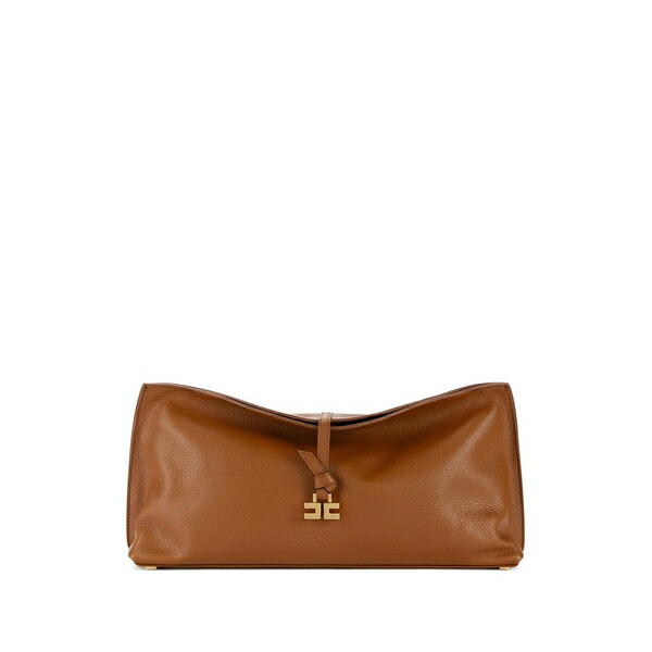 エリザベスフランキ レディース クラッチペダル御徒面子 御徒面子 Leather clutch bag  Brown