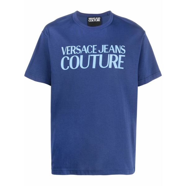 呼びりん探し回る メンズ プルオーバー トップス Logo-print cotton t-shirt Blue