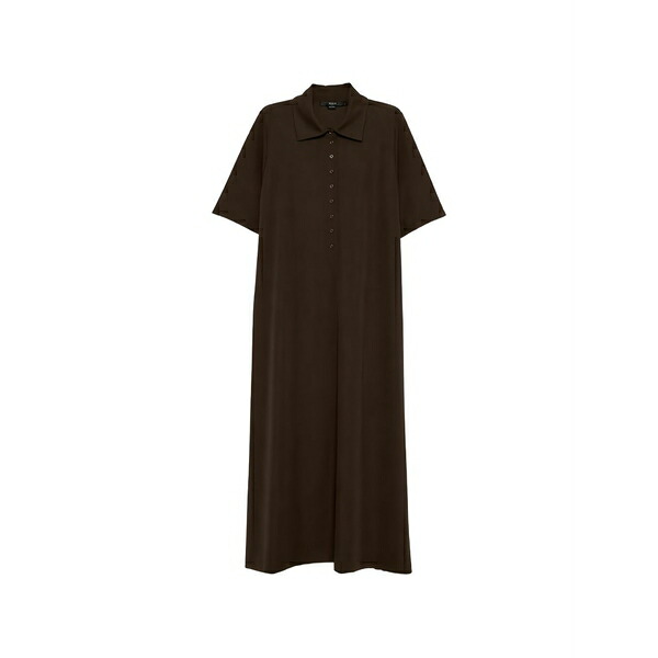 セブンティ レディース 衣装 トップス Short-sleeve polo maxi dress Brown
