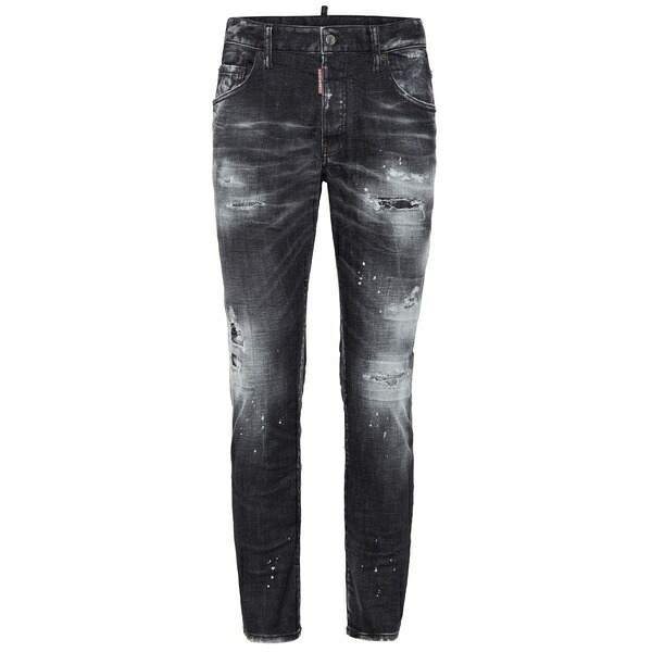 ディースクエアード メンズ ジーンズズボン下 ボトムス Distressed jeans  Black
