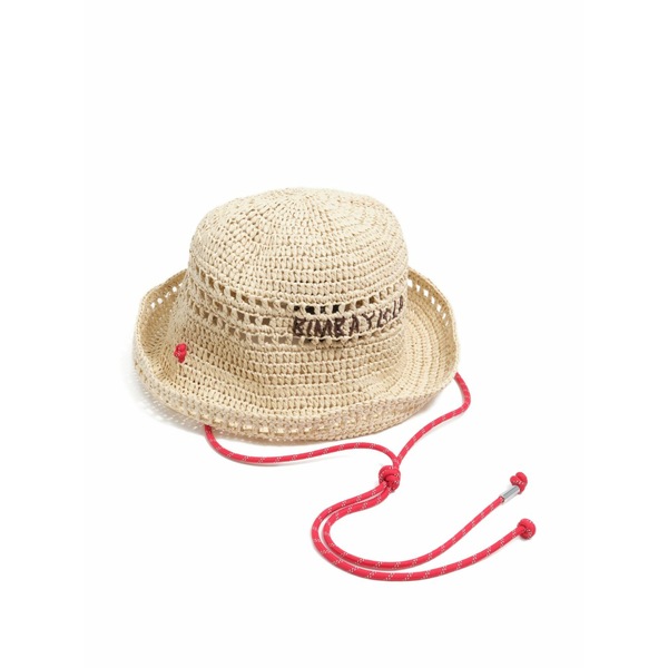 ビンバ イ ローラ レディース かぶり笠 付属品 Logo-embroidered raffia hat Neutrals