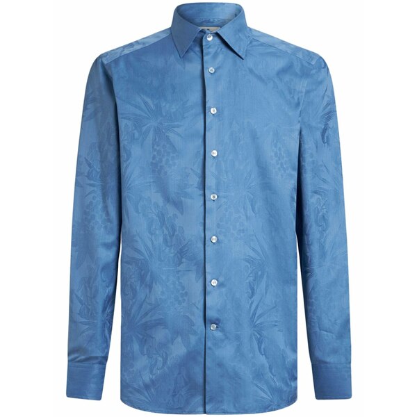 エトロ メンズ プルオーバー トップス Jacquard-print cotton shirt Blue