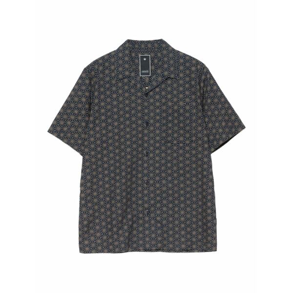 マハリシ メンズ プルオーバー トップス Geometric-pattern short-sleeve shirt Blue
