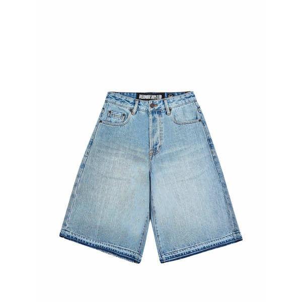 ビリオネアボーイズクラブ メンズ カジュアルパンツ ボトムス Lunar logo-embroidered denim shorts Blue｜asty